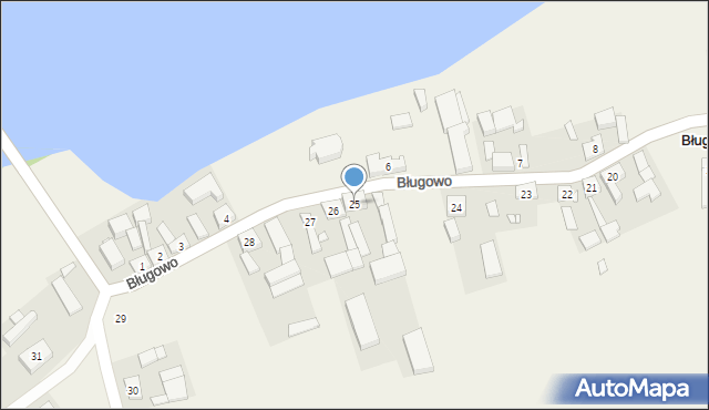 Bługowo, Bługowo, 25, mapa Bługowo