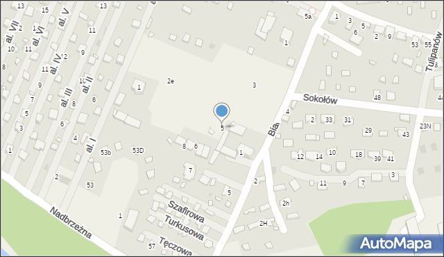 Boguchwałowice, Błękitna, 5, mapa Boguchwałowice