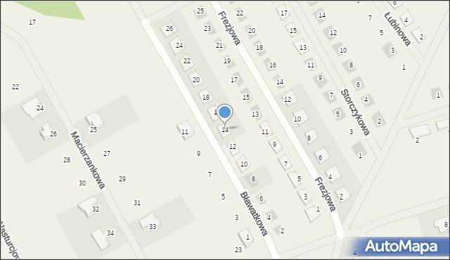 Bolechówko, Bławatkowa, 14, mapa Bolechówko