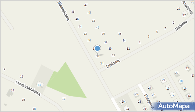 Bolechówko, Bławatkowa, 36, mapa Bolechówko