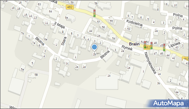 Bralin, Błotna, 1b, mapa Bralin