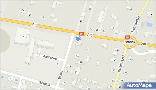 Brańsk, Błonie, 1, mapa Brańsk