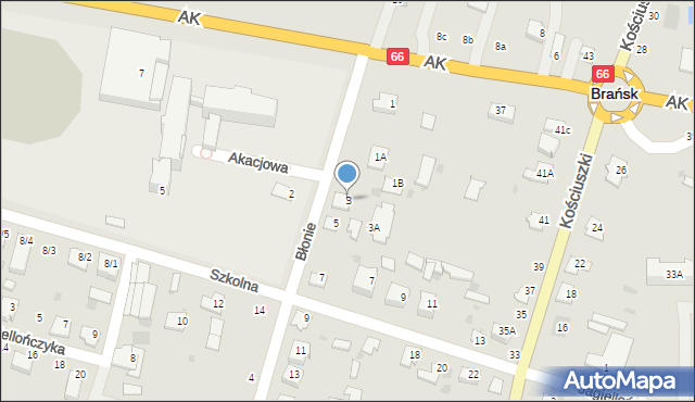 Brańsk, Błonie, 3, mapa Brańsk