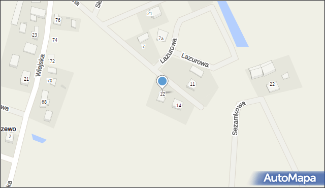Brudzewo, Błękitna, 12, mapa Brudzewo
