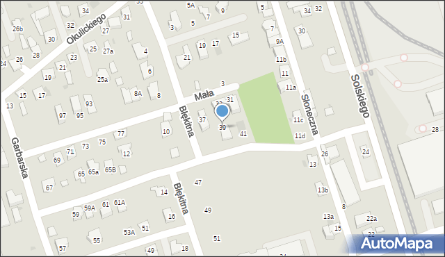 Brzesko, Błękitna, 39, mapa Brzesko