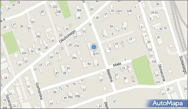 Brzesko, Błękitna, 6, mapa Brzesko