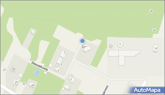 Brzeziny, Bławatkowa, 8, mapa Brzeziny