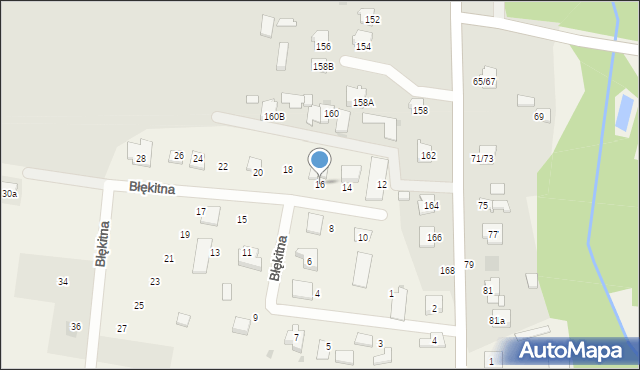 Brzeziny-Kolonia, Błękitna, 16, mapa Brzeziny-Kolonia