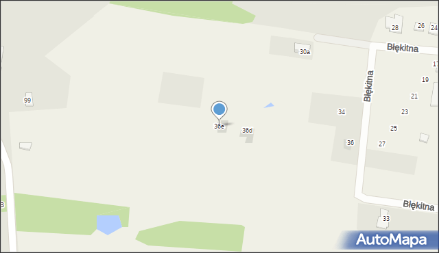 Brzeziny-Kolonia, Błękitna, 36e, mapa Brzeziny-Kolonia