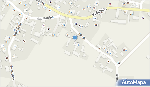 Bukowiec, Błonie, 4, mapa Bukowiec