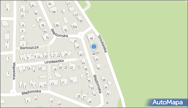 Bydgoszcz, Błądzimska, 44, mapa Bydgoszczy