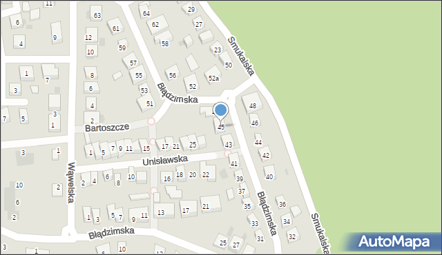 Bydgoszcz, Błądzimska, 45, mapa Bydgoszczy