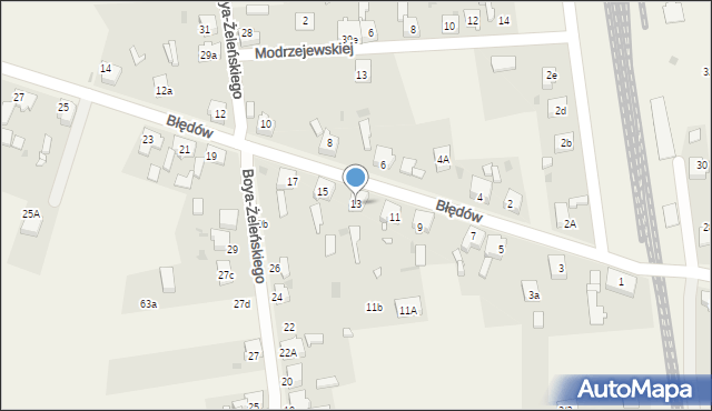 Chełm Śląski, Błędów, 13, mapa Chełm Śląski