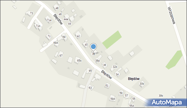 Chełm Śląski, Błędów, 38, mapa Chełm Śląski