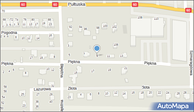 Ciechanów, Błękitna, 9, mapa Ciechanów