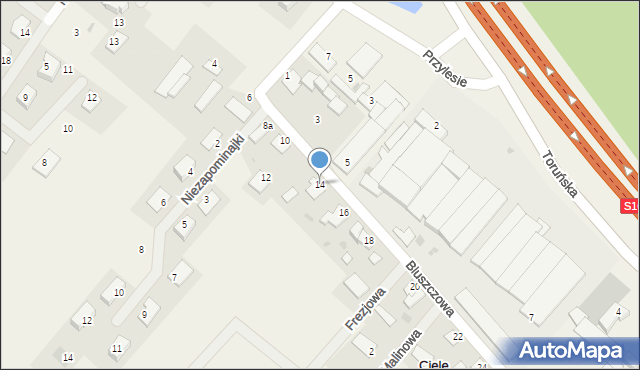Ciele, Bluszczowa, 14, mapa Ciele