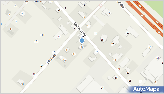 Ciele, Bluszczowa, 30, mapa Ciele