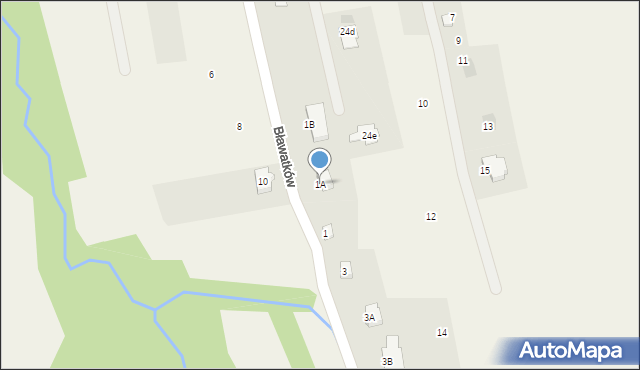 Czaniec, Bławatków, 1A, mapa Czaniec