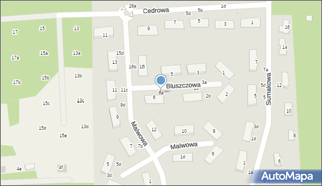 Czarny Las, Bluszczowa, 6a, mapa Czarny Las