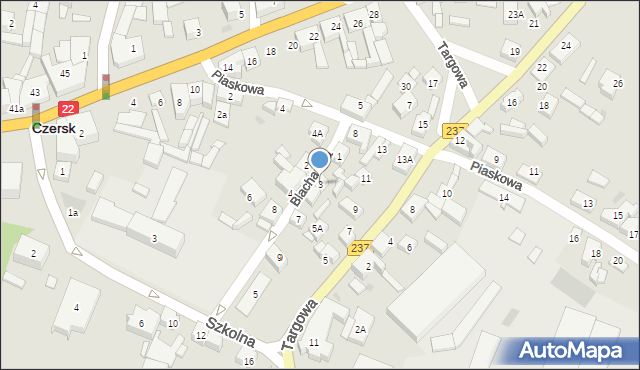 Czersk, Blacharska, 3, mapa Czersk