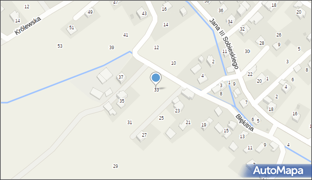 Czułówek, Błękitna, 33, mapa Czułówek