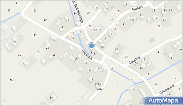 Czułówek, Błękitna, 6, mapa Czułówek