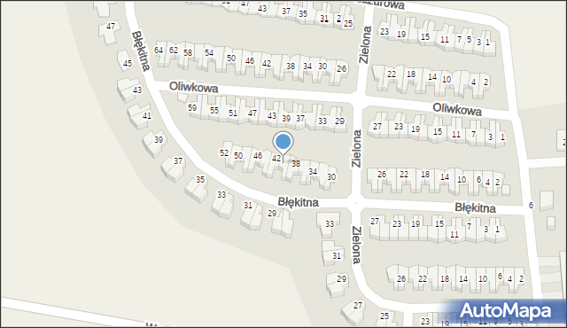 Dobrzykowice, Błękitna, 40, mapa Dobrzykowice