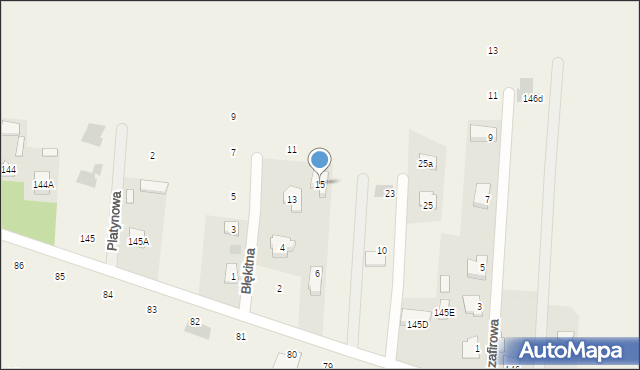 Dominów, Błękitna, 15, mapa Dominów