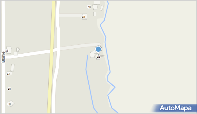 Dynów, Błonie, 44, mapa Dynów