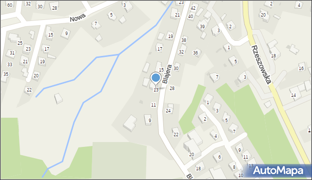 Frysztak, Blajera Wojciecha, ks., 13, mapa Frysztak