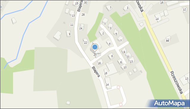 Frysztak, Blajera Wojciecha, ks., 20, mapa Frysztak
