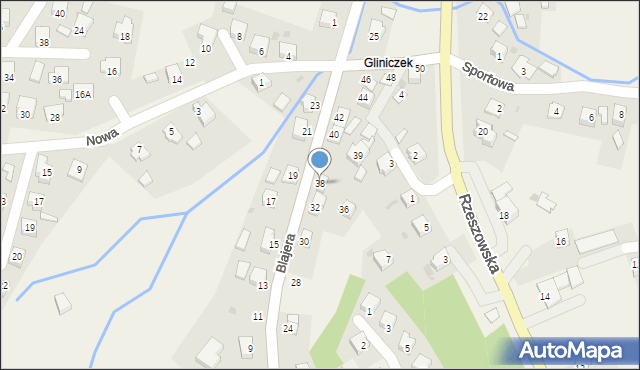 Frysztak, Blajera Wojciecha, ks., 38, mapa Frysztak