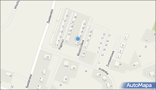 Gajewo, Bluszczowa, 1, mapa Gajewo