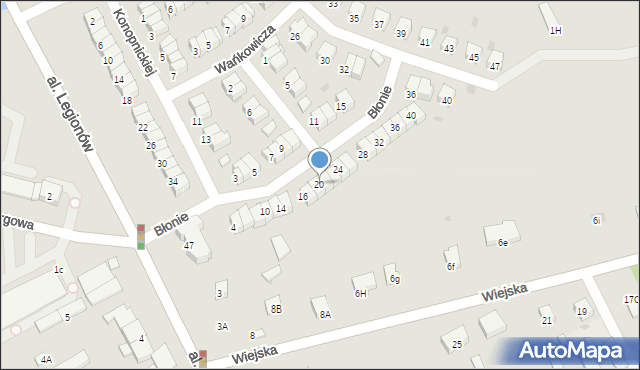 Garwolin, Błonie, 20, mapa Garwolin