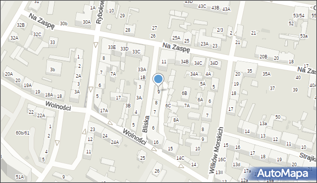 Gdańsk, Bliska, 9, mapa Gdańska