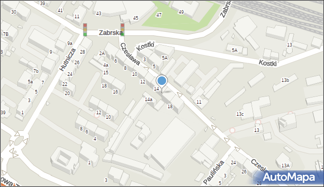 Gliwice, bł. Czesława, 16, mapa Gliwic