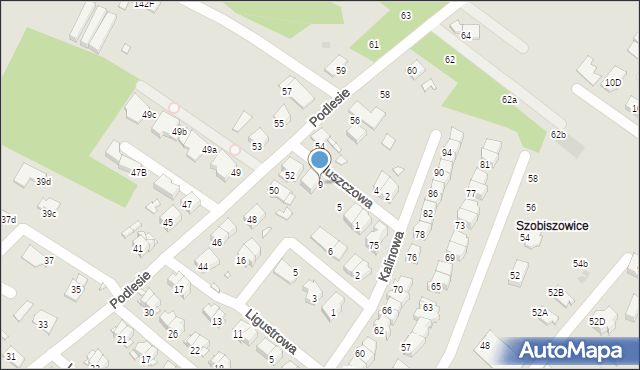 Gliwice, Bluszczowa, 9, mapa Gliwic