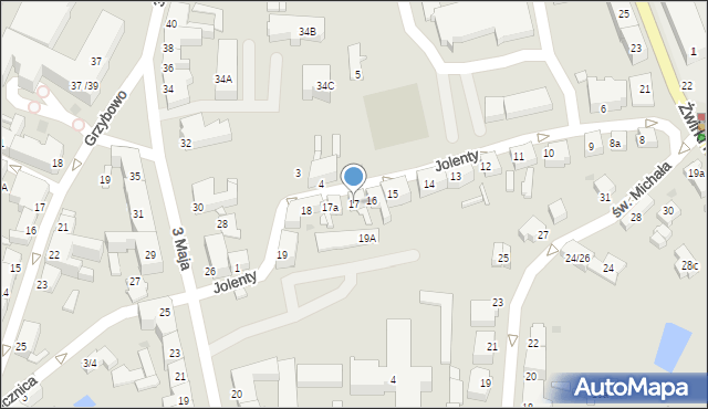 Gniezno, bł. Jolenty, 17, mapa Gniezna