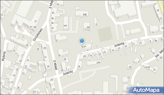 Gniezno, bł. Jolenty, 3, mapa Gniezna