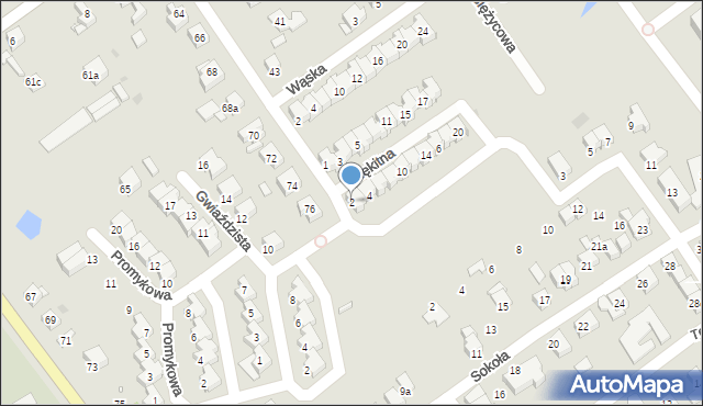 Gniezno, Błękitna, 2, mapa Gniezna