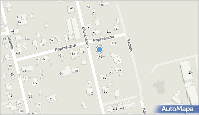 Gniezno, Bluszczowa, 10a, mapa Gniezna