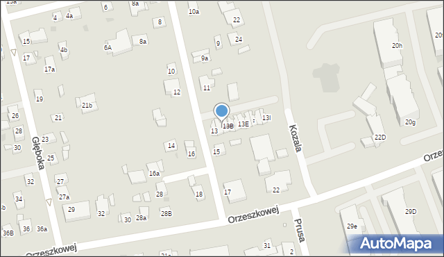 Gniezno, Bluszczowa, 13A, mapa Gniezna