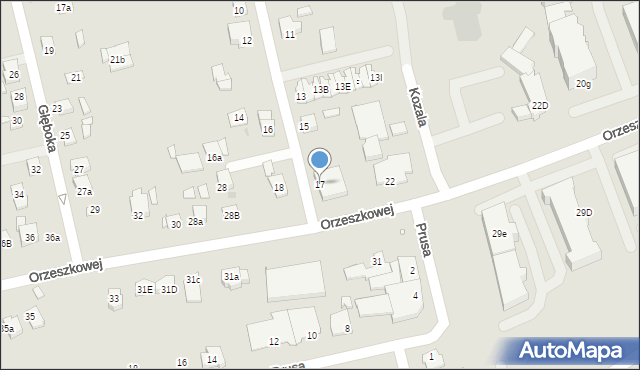 Gniezno, Bluszczowa, 17, mapa Gniezna