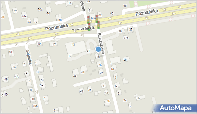 Gniezno, Bluszczowa, 2a, mapa Gniezna