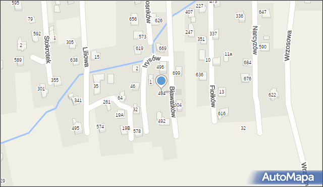 Godziszka, Bławatków, 494, mapa Godziszka