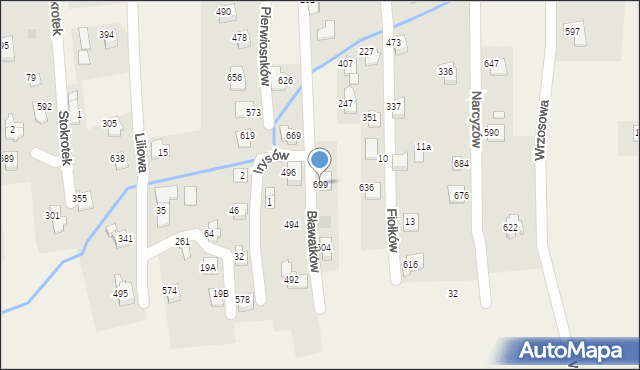 Godziszka, Bławatków, 699, mapa Godziszka