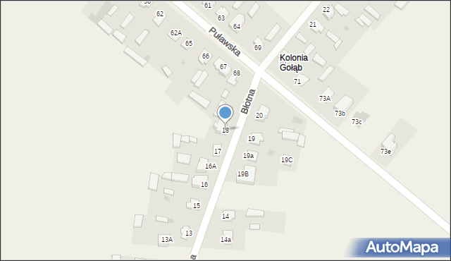Gołąb, Błotna, 18, mapa Gołąb