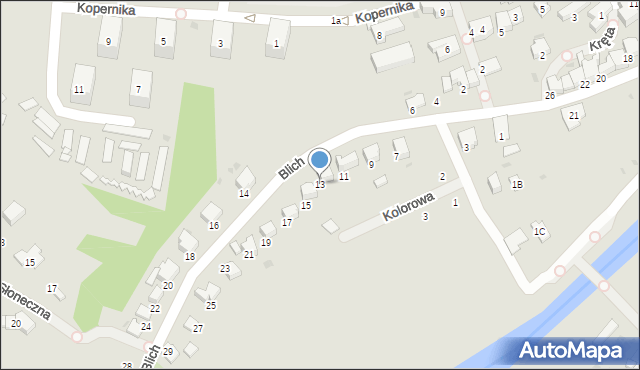 Gorlice, Blich, 13, mapa Gorlic