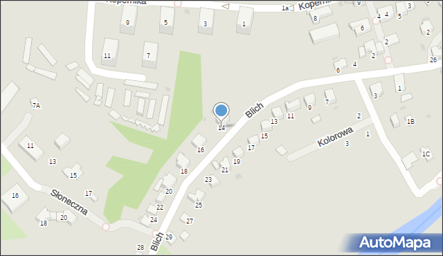Gorlice, Blich, 14, mapa Gorlic