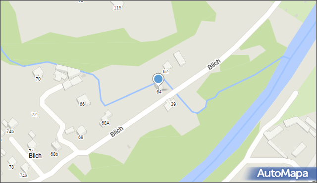 Gorlice, Blich, 64, mapa Gorlic